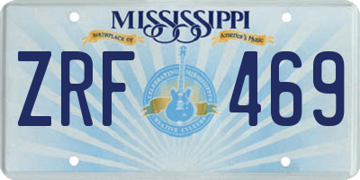 MS license plate ZRF469