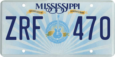 MS license plate ZRF470
