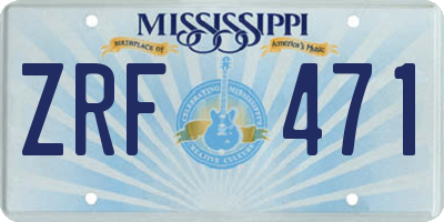 MS license plate ZRF471