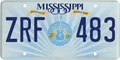 MS license plate ZRF483