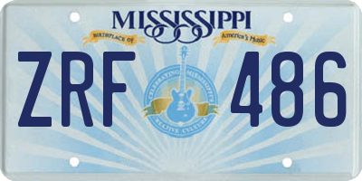 MS license plate ZRF486