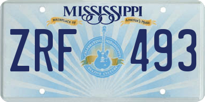 MS license plate ZRF493