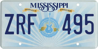 MS license plate ZRF495