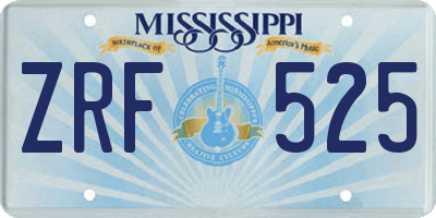 MS license plate ZRF525