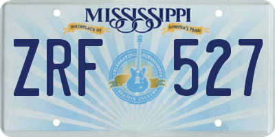 MS license plate ZRF527