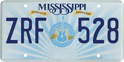 MS license plate ZRF528