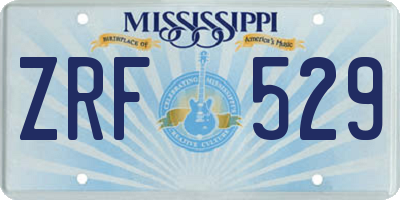 MS license plate ZRF529