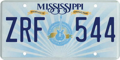MS license plate ZRF544