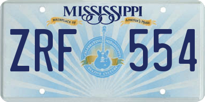 MS license plate ZRF554