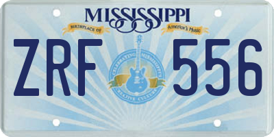MS license plate ZRF556
