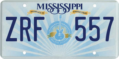 MS license plate ZRF557