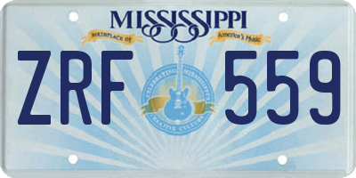 MS license plate ZRF559