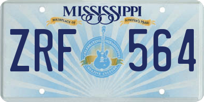 MS license plate ZRF564
