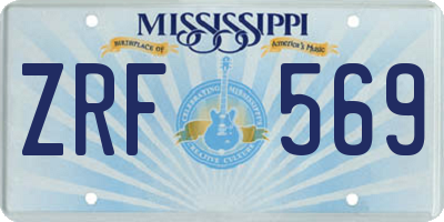 MS license plate ZRF569