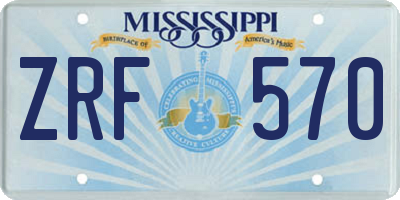MS license plate ZRF570