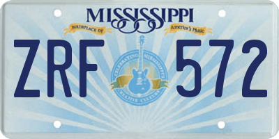 MS license plate ZRF572