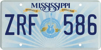 MS license plate ZRF586