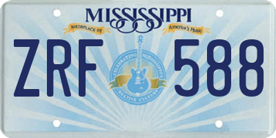 MS license plate ZRF588