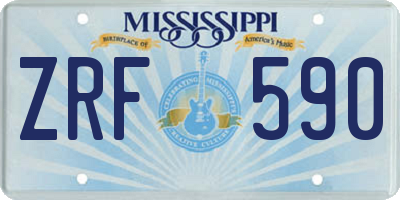 MS license plate ZRF590