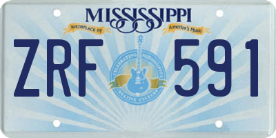MS license plate ZRF591