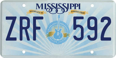 MS license plate ZRF592