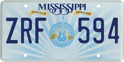 MS license plate ZRF594
