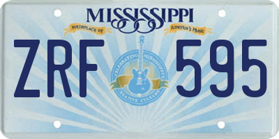 MS license plate ZRF595