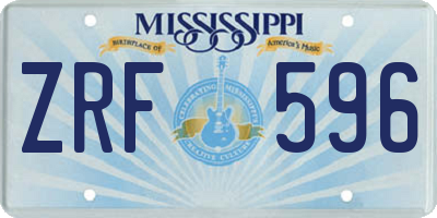 MS license plate ZRF596
