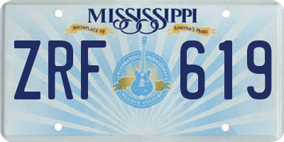 MS license plate ZRF619