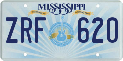 MS license plate ZRF620