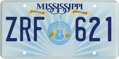 MS license plate ZRF621