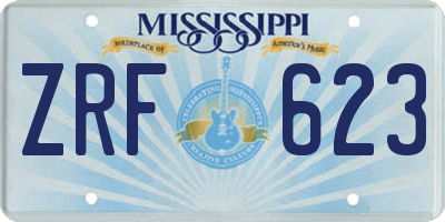 MS license plate ZRF623