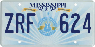 MS license plate ZRF624