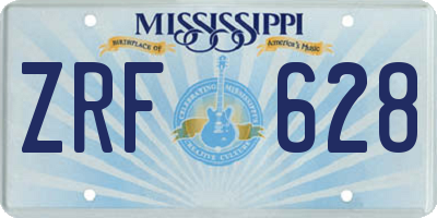 MS license plate ZRF628