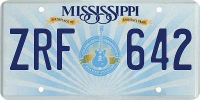MS license plate ZRF642
