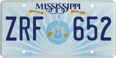 MS license plate ZRF652
