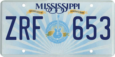 MS license plate ZRF653