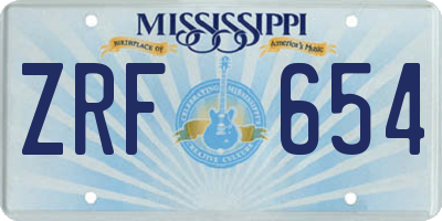 MS license plate ZRF654