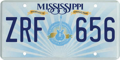 MS license plate ZRF656