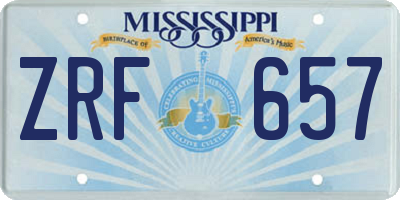 MS license plate ZRF657