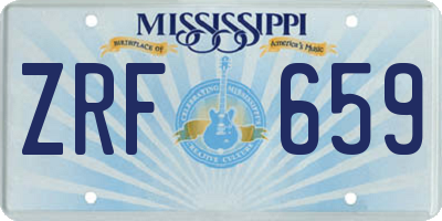 MS license plate ZRF659