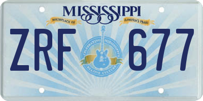 MS license plate ZRF677