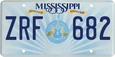 MS license plate ZRF682