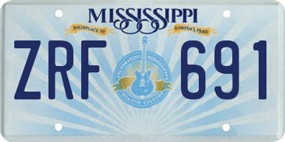 MS license plate ZRF691