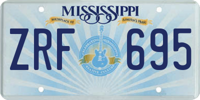 MS license plate ZRF695