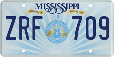 MS license plate ZRF709