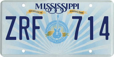 MS license plate ZRF714
