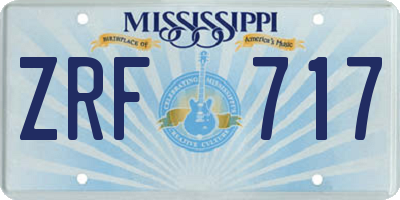 MS license plate ZRF717