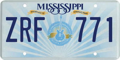 MS license plate ZRF771