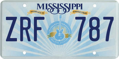 MS license plate ZRF787